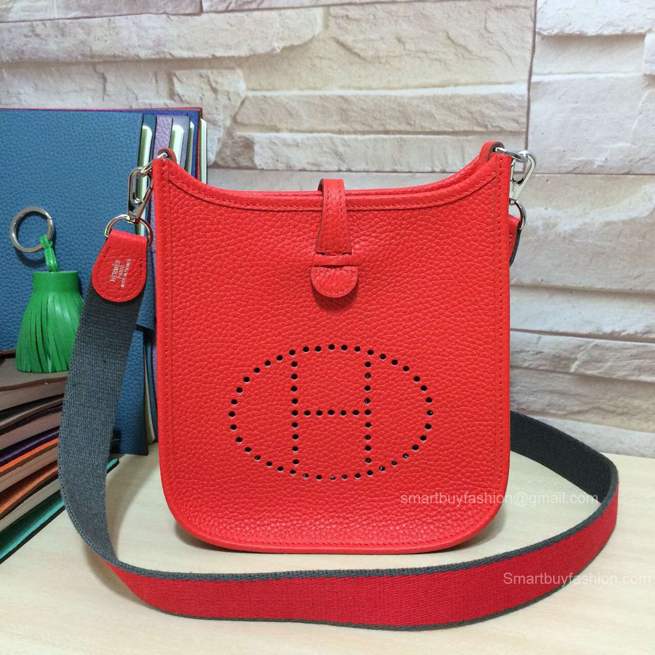 Hermes Evelyne III Bag in Hot Red Togo Leather TPM