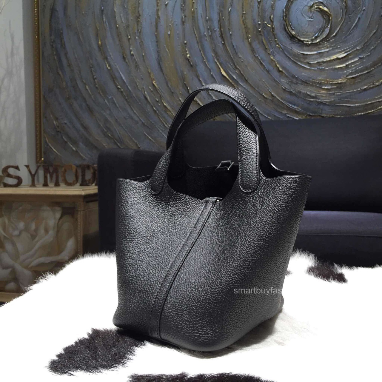 Hermes Picotin Lock 22 Bag Black Taurillon Clemence Handstitched