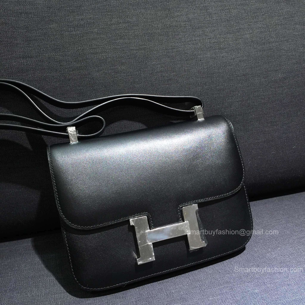 Hermes Constance 23 Bag Black Box Leather Handstitched Silver hw