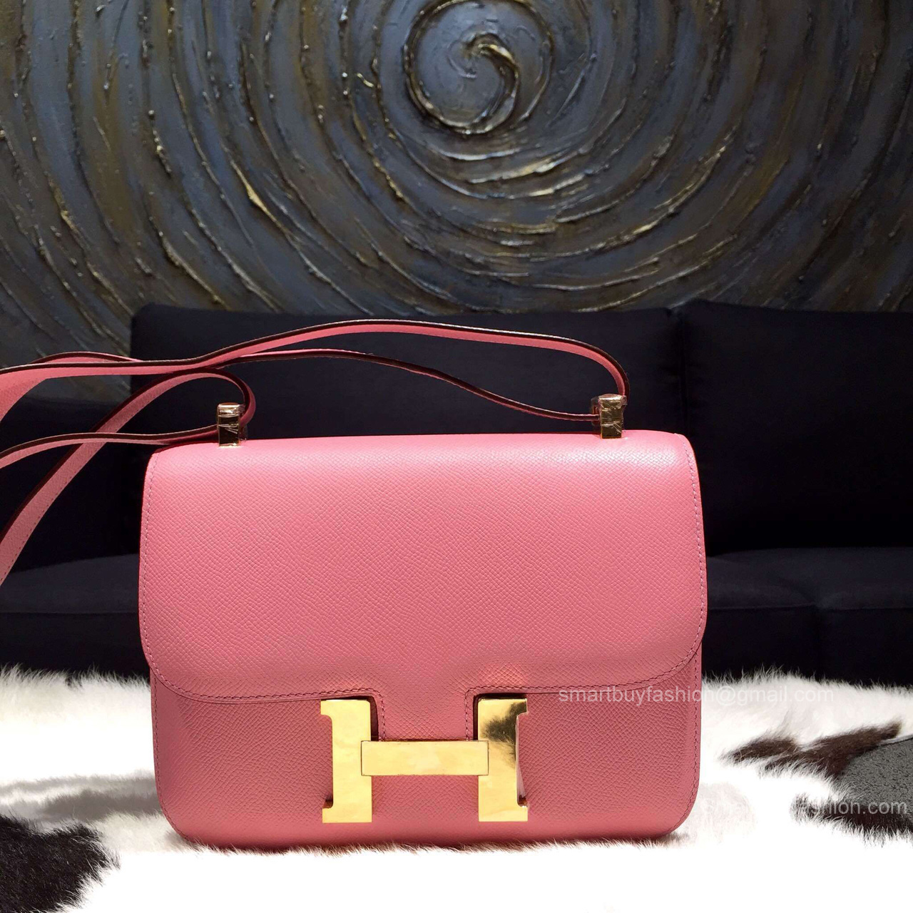 Hermes Constance 23 Bag Pink Epsom Leather Handstitched Gold hw