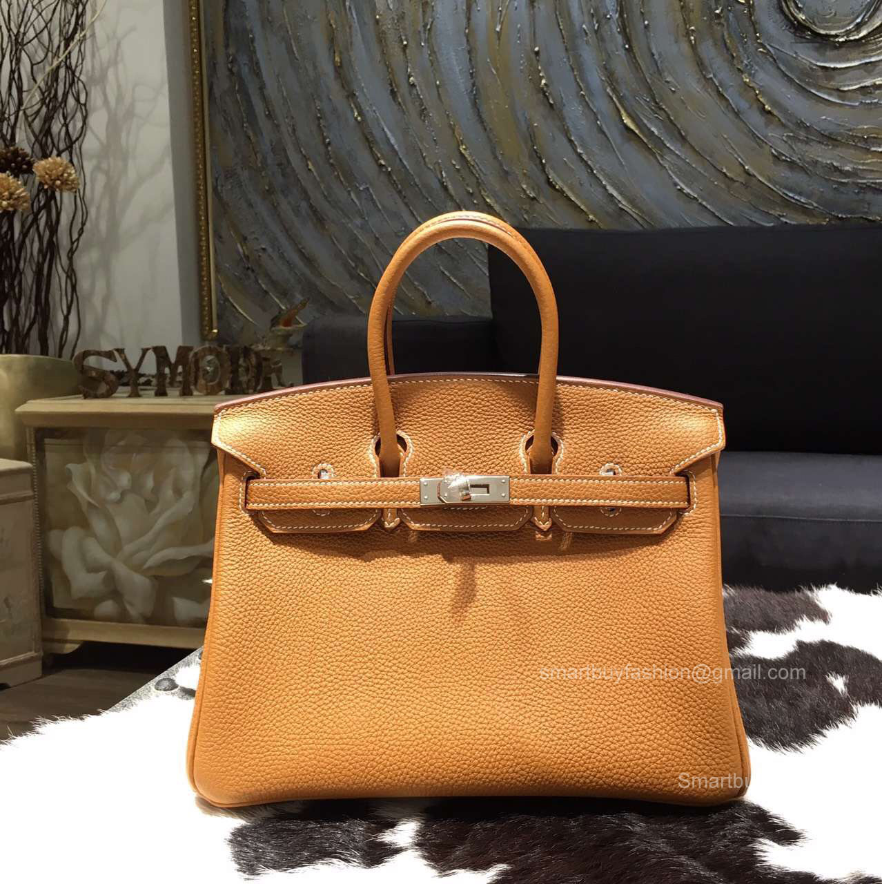 Hermes Birkin 25 Bag Gold Togo Leather Handstitched Silver hw