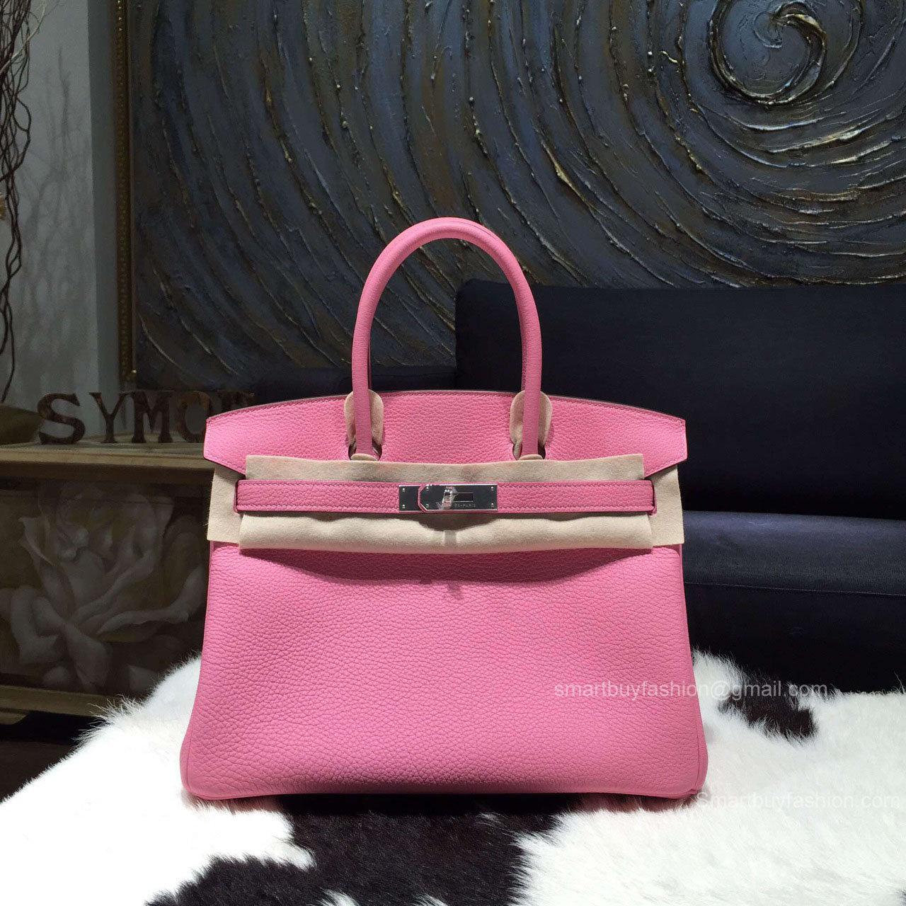 Hermes Birkin 30 Bag Pink 5P Togo Leather Handstitched Silver hw