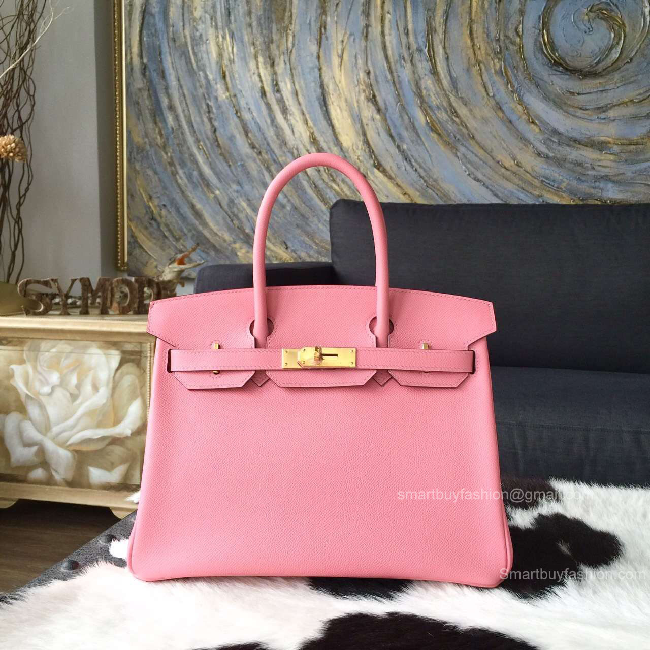 Hermes Birkin 30 Bag Rose Confetti 1q Epsom Leather Handstitched Gold hw