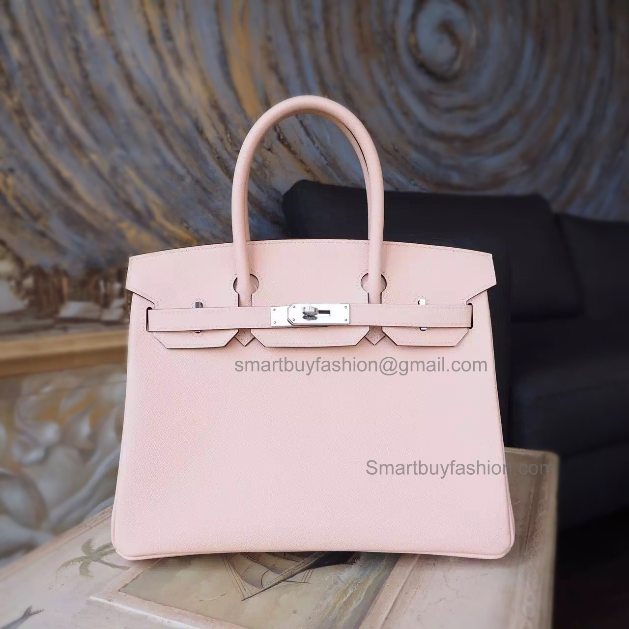 Hand Stitched Hermes Birkin 30 Bag in p1 Rose Eglantine Epsom Calfskin SHW