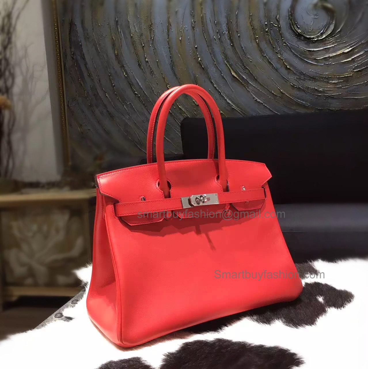 Hand Stitched Hermes Birkin 30 Bag in t5 Rose Jaipur Swift Calfskin SHW