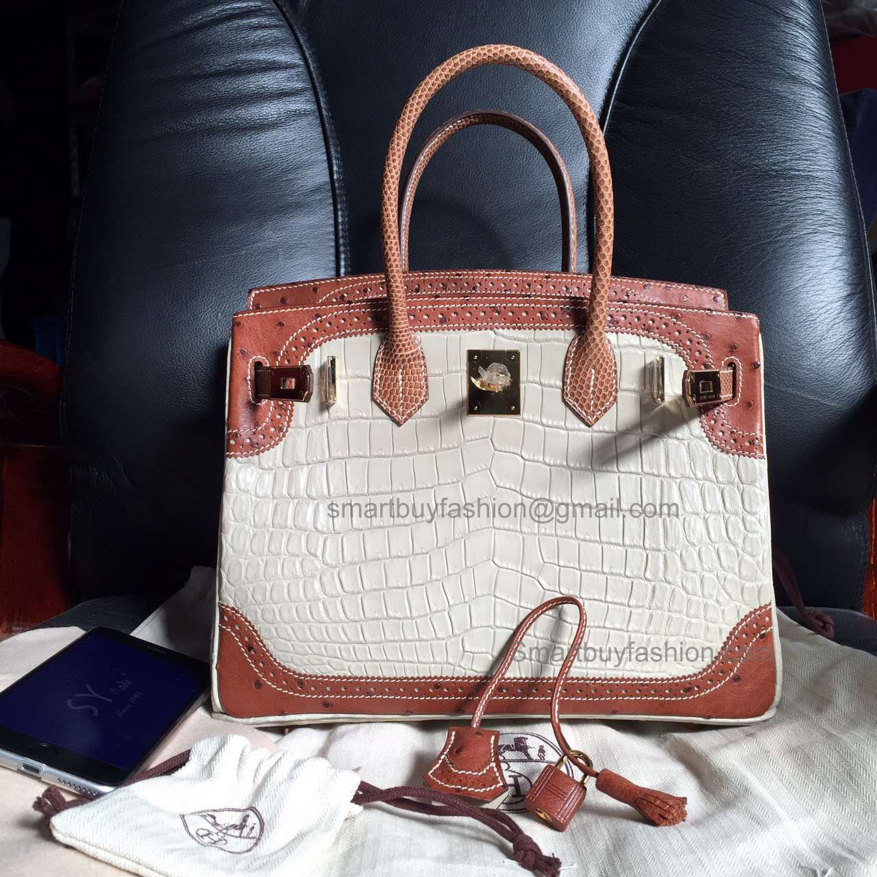 Hand Stitched Birkin 30 Ghillies Bag in Multicolored 8L Beton Exotic Leather GHW