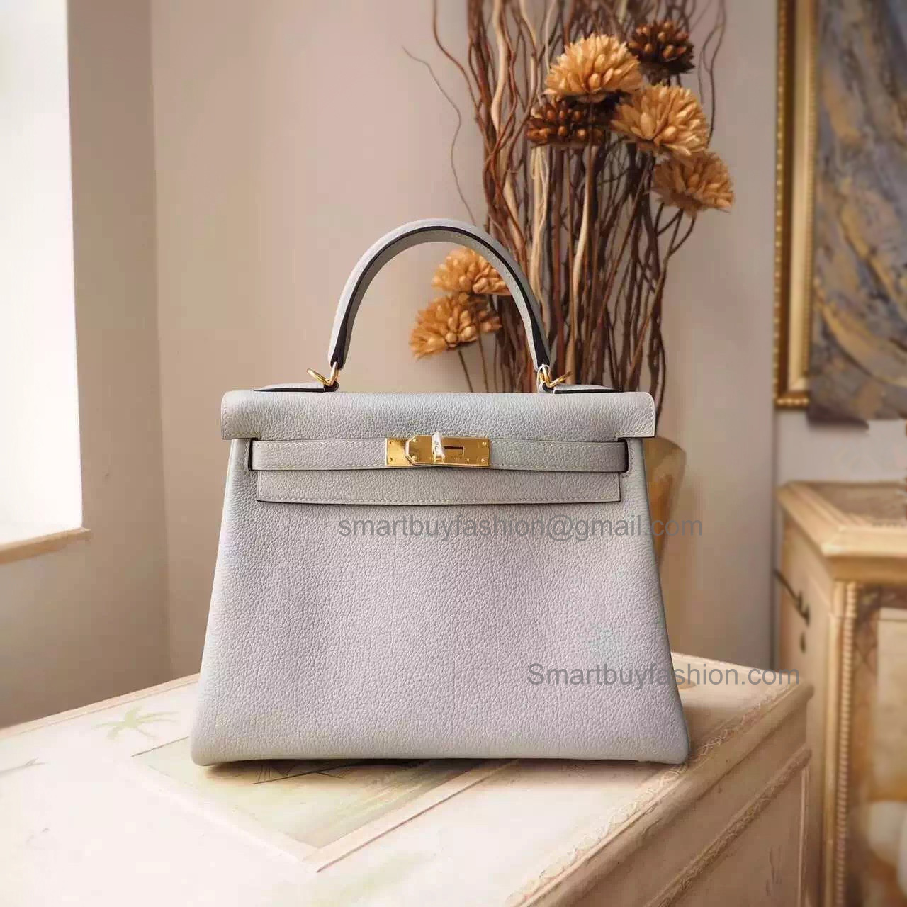 Replica Hermes Kelly 28 Handmade Bag in 8u Blue Glacier Togo Calfskin GHW