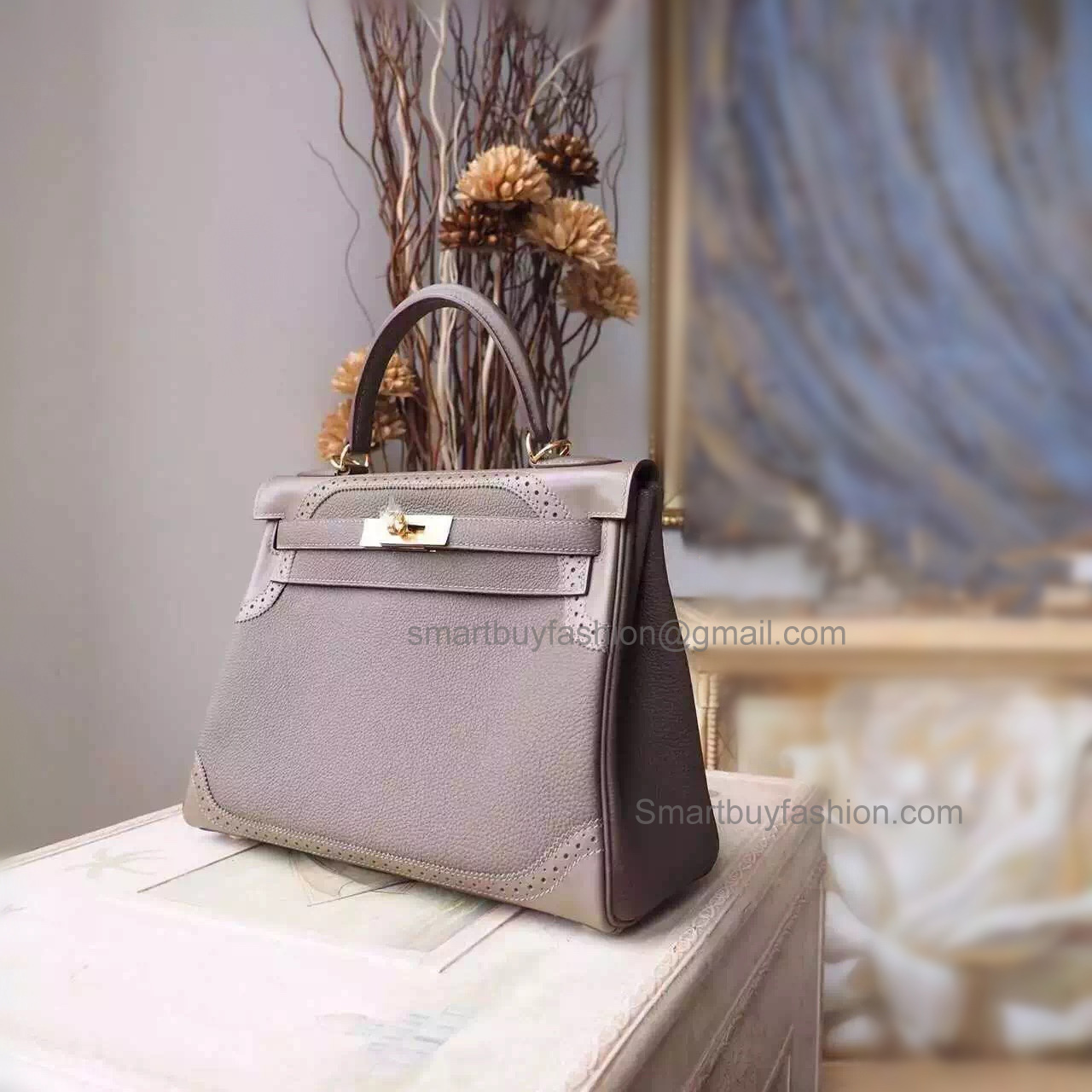 Best Knock Off Hermes Kelly 28 Ghillies Bag in ck18 Etoupe Calfskin GHW