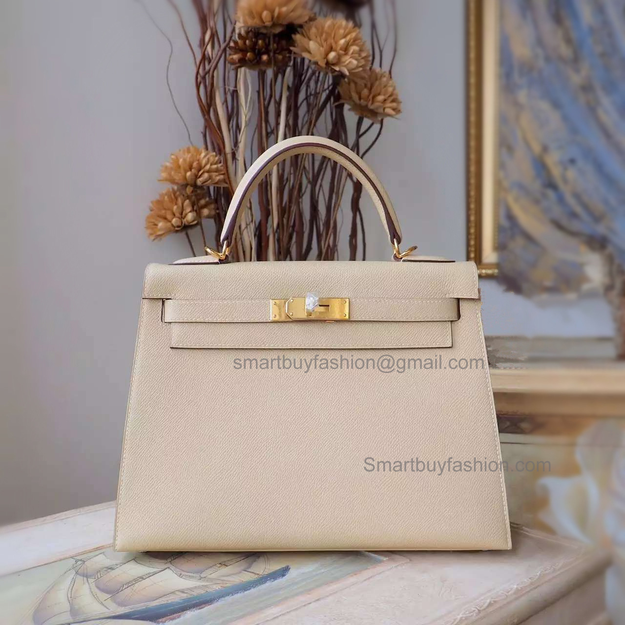 Best Knock Off Hermes Kelly 28 Handmade Bag in 3c Parchemin Espom Calfskin GHW
