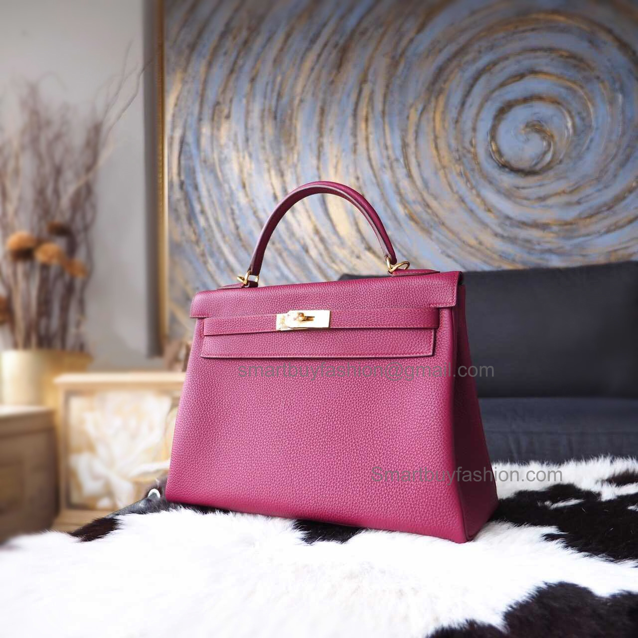 Handmade Hermes Kelly 32 Copy Bag in k5 Tosca Togo Calfskin GHW