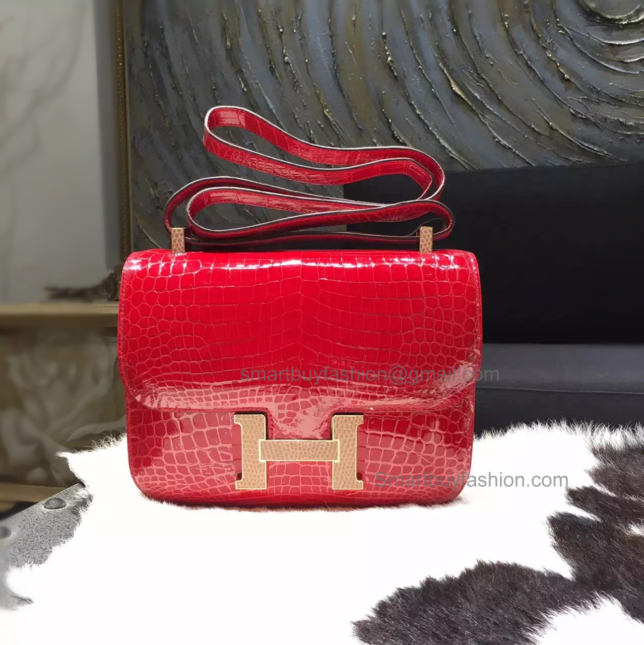 Best Copy Hermes Constance 23 Bag in ck95 Braise Niloticus Shining Crocodile
